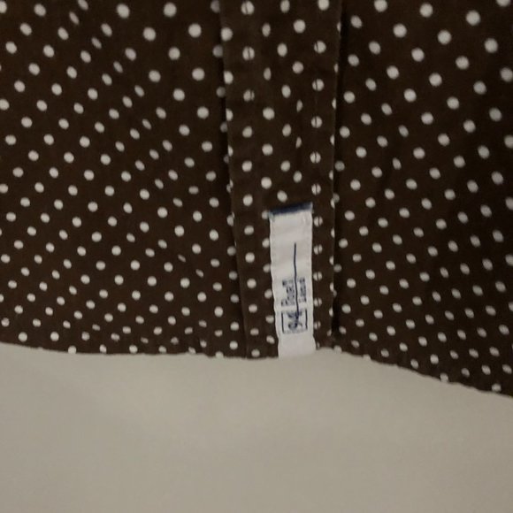 Jill Mcgowan polka dot button up blouse dark brown cotton top size small - Picture 4 of 7